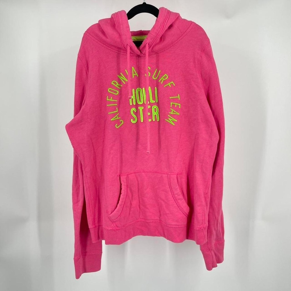 Vintage Y2k Hollister Surfer Hoodie Sweatshirt Pink Preppy 2010s Lounge Large